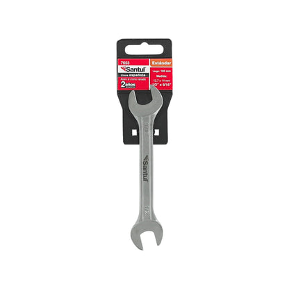 Llave española Santul 7653 estándar 1/2" x 9/16" de acero cromo vanadio, 160mm de largo