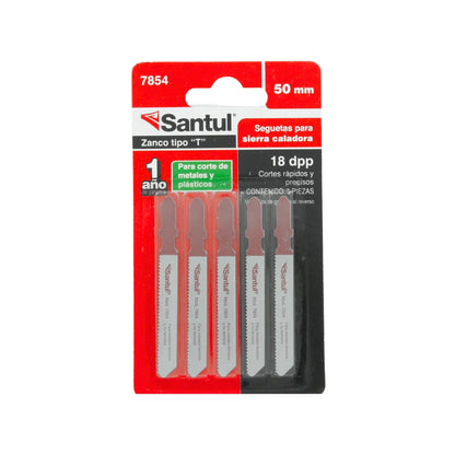 Segueta para caladora corte metal 5 piezas tipo "T" Santul 7854