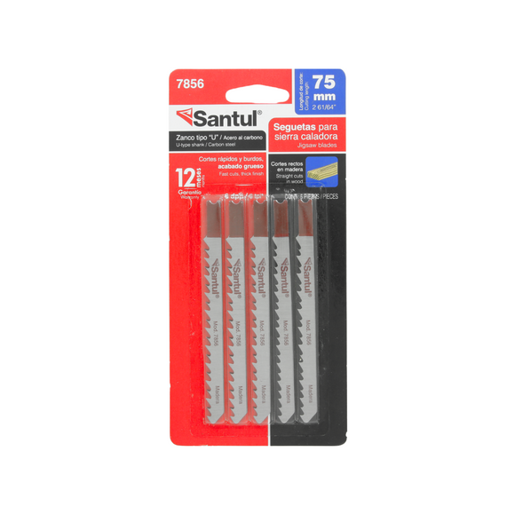 Cortes rectos en madera maciza gruesay PVC,Zanco tipo “U”,6 dientes por pulgada.,Longitud de trabajo 75 mm,Cuerpo fabricado en acero al carbono y para metal en acero alta velocidad HSS,Dientes sometidas a tratamiento térmico que proporciona la dureza y resistencia exactas para cortes precisos además de gran durabilidad.