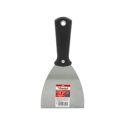 Espátula flexible Santul 4" hoja de acero al carbono y mango negro de polipropileno