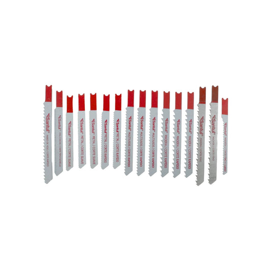 Seguetas Santul tipo U para caladora, corte rápido/fino en madera, metal, multiusos, yeso y vinilo, con puntas rojas.