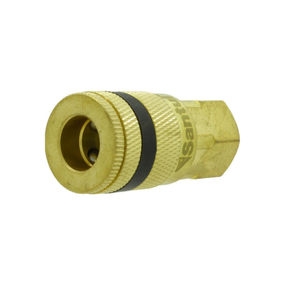 Cople rápido de latón Santul para compresora, conexión hembra de 1/4 pulgada.