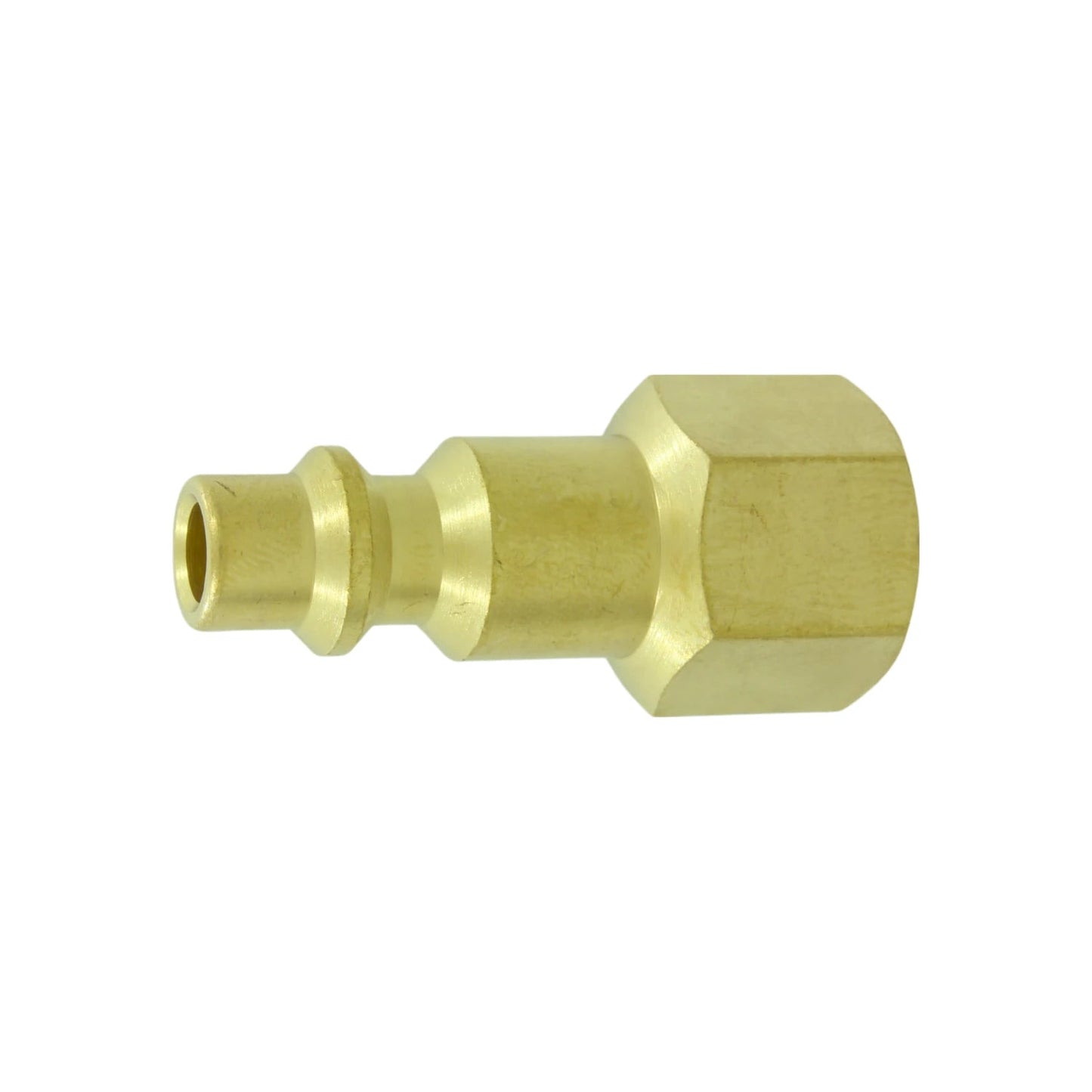 Conector rápido macho de latón para compresora, con rosca hembra de 1/4 pulgada, pieza hexagonal.
