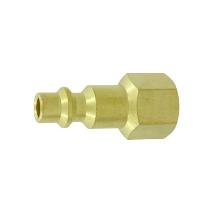 Conector rápido macho de latón para compresora, con rosca hembra de 1/4 pulgada, pieza hexagonal.