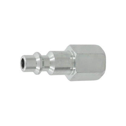 Conector rápido de aire comprimido macho a hembra NPT 1/4 pulgada, acabado cromado resistente.