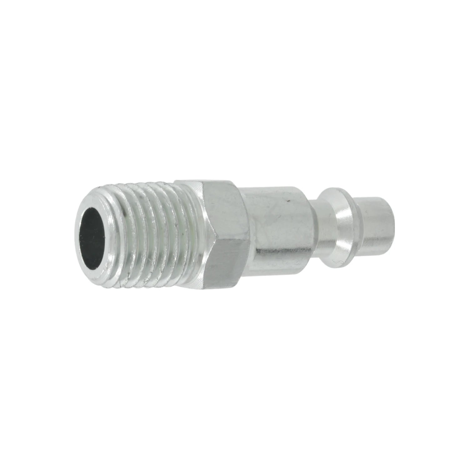 Conector macho para compresora de aire 1/4" cromado, acople rápido neumático