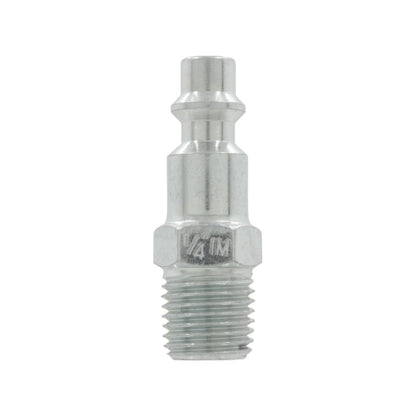 Conector rápido macho de 1/4 pulgada con rosca externa para compresora, acabado cromado