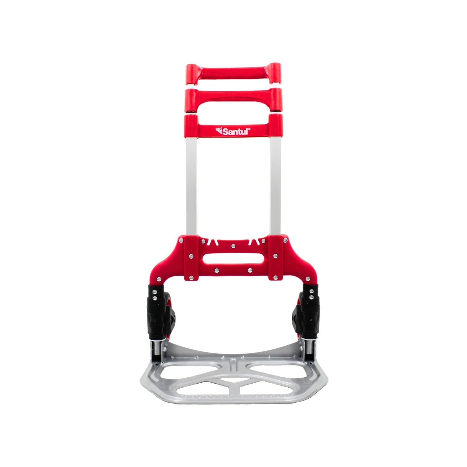 Diablo de carga plegable Santul de aluminio, rojo y plateado, para transporte de equipaje y cajas