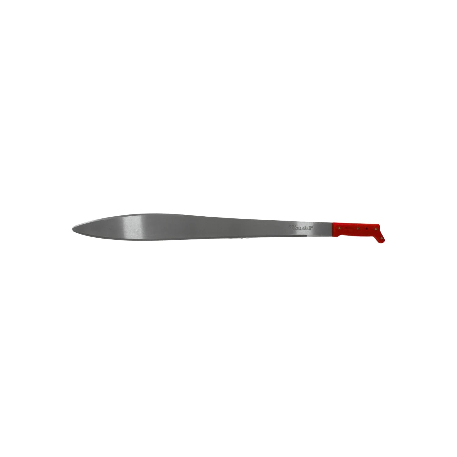 Machete Santul acapulqueño pulido con mango rojo, ideal para trabajos de campo y jardín