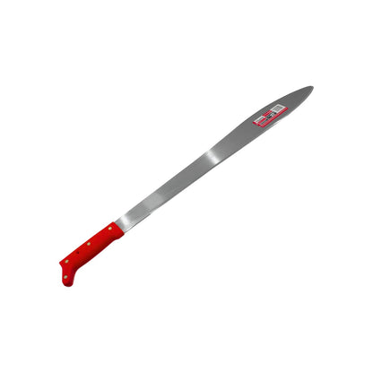 Machete Santul acapulqueño de 27 pulgadas, hoja pulida de acero, mango rojo