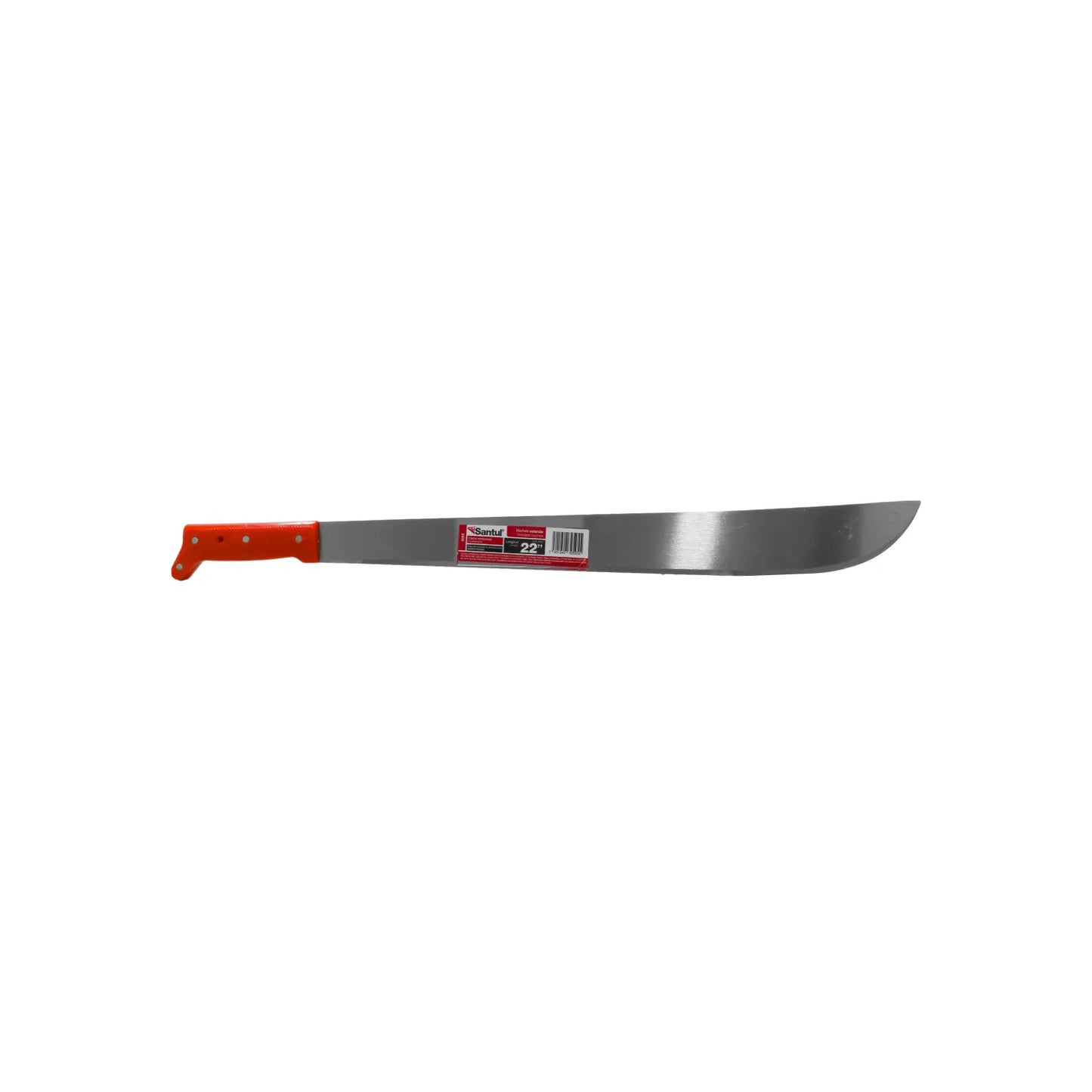 Machete Santul 22 pulgadas con mango naranja, hoja de acero pulido para desmalezar y jardinería.