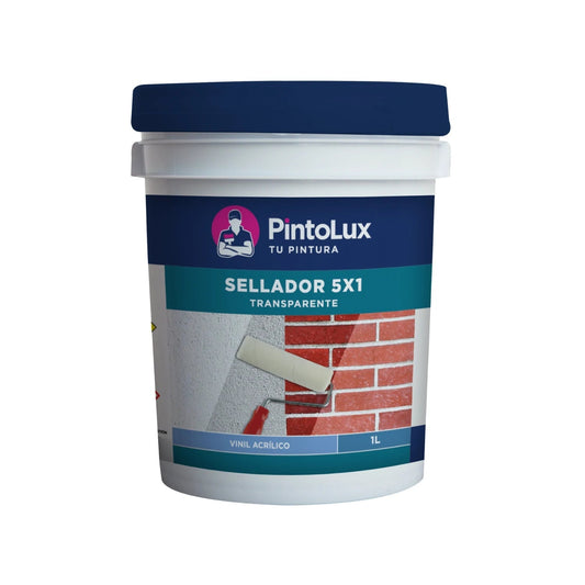Sellador viníl acrílico Pintolux 5 en 1 transparente para paredes y ladrillo 1L