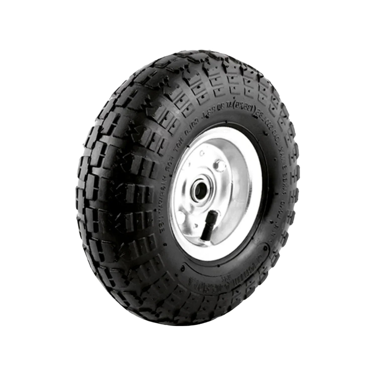 Llanta neumática con cámara completa.,Ideal para diablitos.,Peso máximo soportado 110 kg