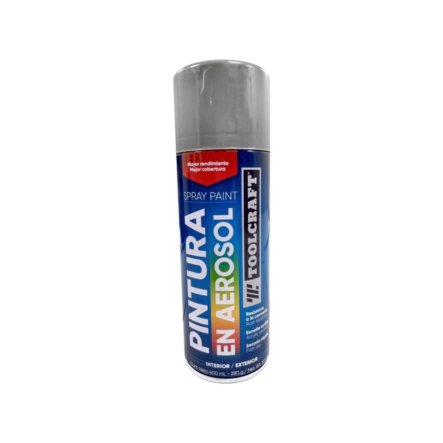 Lata de 400 ml - 400 g,Para uso en interiores y exteriores (no contiene plomo).,Color básico de mayor rendimiento y mejor cobertura.,Secado rápido.,Venta, solo en tienda física.