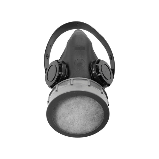 Respirador para cartuchos intercambiables.,Banda elástica ajustable.,No incluye cartucho.,Respirador con un solo filtro.