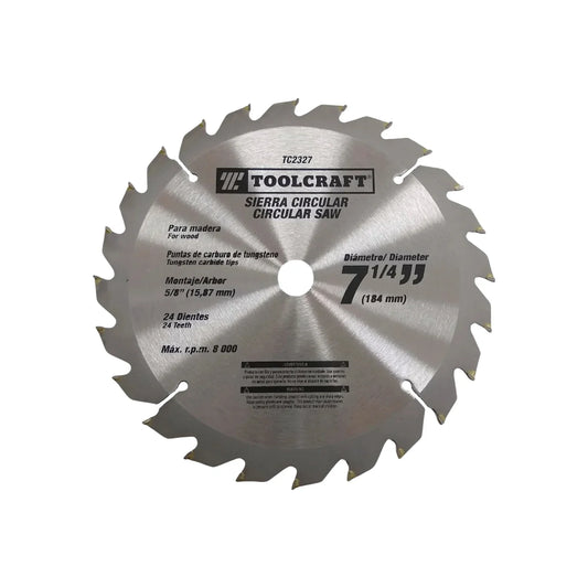 Sierra circular 7 1/4" de 24 dientes para madera Toolcarft