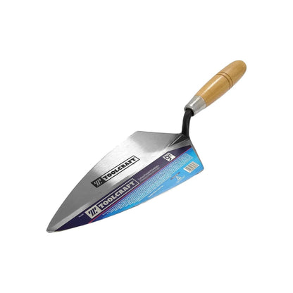 Cuchara de albañil Toolcraft tipo Philadelphia de 9 pulgadas con mango de madera.