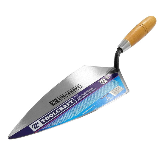 Fabricada en acero templado.,Forjada en una sola pieza desbastada.,Casquillo metÃ¡lico uniendo la espiga con resina epoxica.,Cuchara para albaÃ±il de 10"