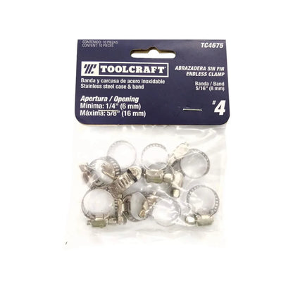 Abrazadera sin fin #4 mini 5/16" 10 piezas Toolcraft TC4675