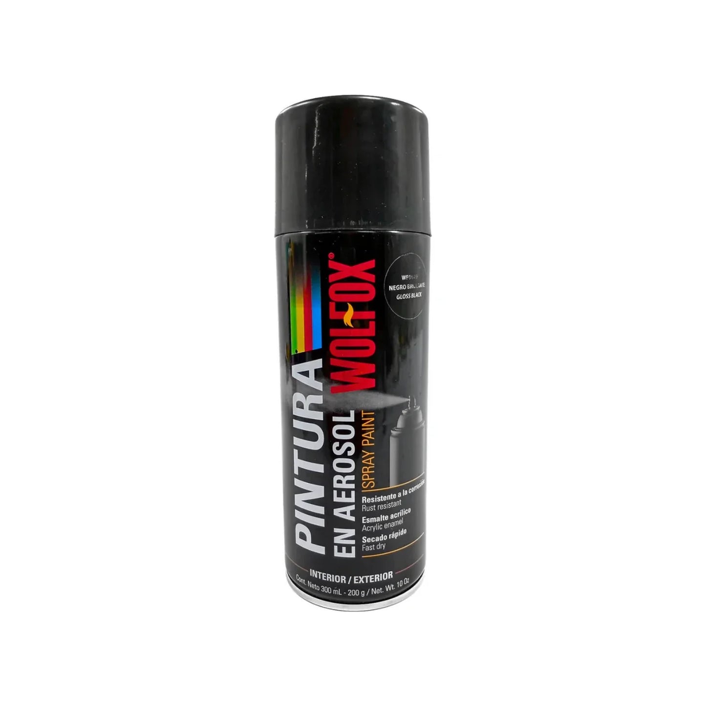 Pintura negro brillante 300 ml Wolfox WF0679