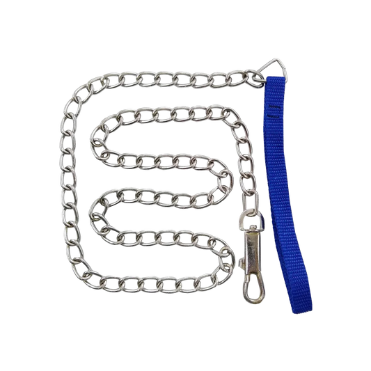 Cadena de paseo.,Fabricada en acero cromado.,Asa de nylon reforzado doble costura.,Diámetro: 3.5 mm,Largo: 120 cm